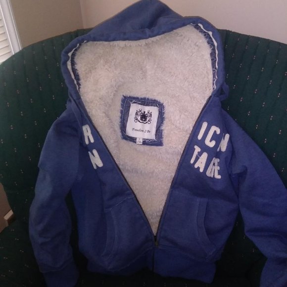 Blue Fuzzy Sweatshirt - Picture 1 of 3